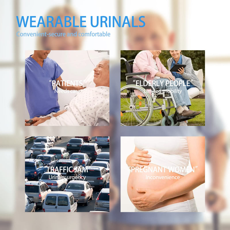 [Australia] - Wearable Urinal for Men, Protable Latex Material with Collection Urine Bag, Urinary Drainage Bag System,Skin-friendly and odorless (1000ml) (Universal style) Universal Style 