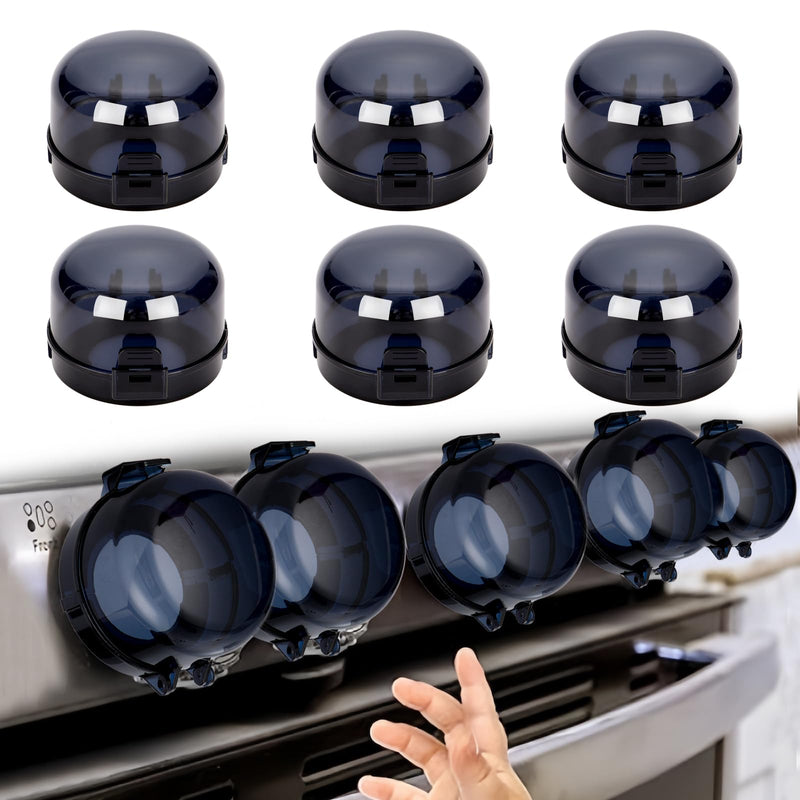 [Australia] - 6PCS Baby Child Proof Stove Knob Safety Covers, Gas Stove Knob Locks Covers, Oven Knob Covers for Child Safety, Knob Locks Covers for Stove Handle Oven Gas Burners for Kids and Pets(L) Large Black 6PCS 
