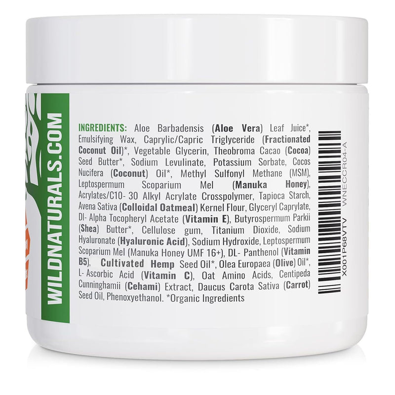 Wild Naturals Eczema & Psoriasis Cream for Dry, Itchy Skin – Eczema Relief for Adults & Kids – Moisturizing Psoriasis Cream with Manuka Honey 4 Ounce (Pack of 1)