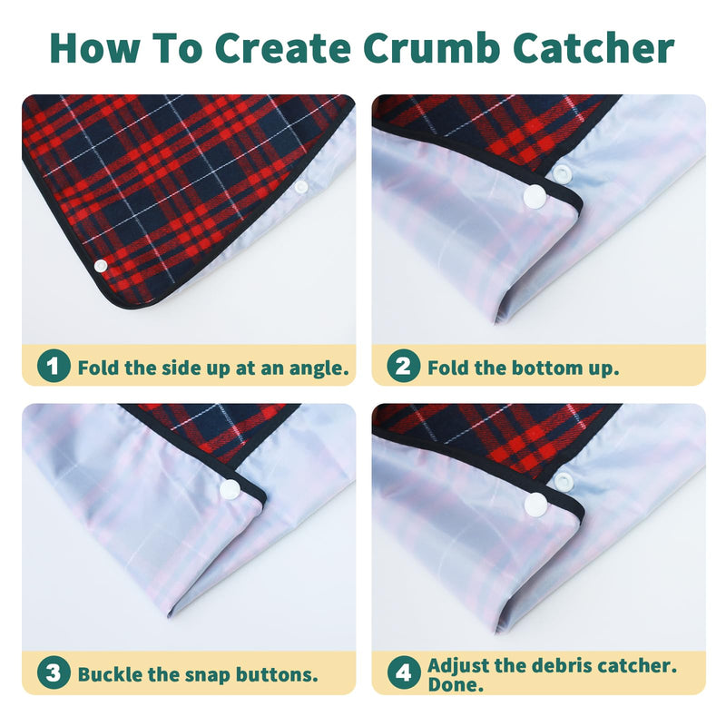 [Australia] - Adult Bibs for Men Pack of 3 - Reusable Bibs for Adult Eating, Clothing Protector with Crumb Catcher, Waterproof & Machine Washable Large Bids for Elderly Seniors Gifts for Men/Dad/Father 