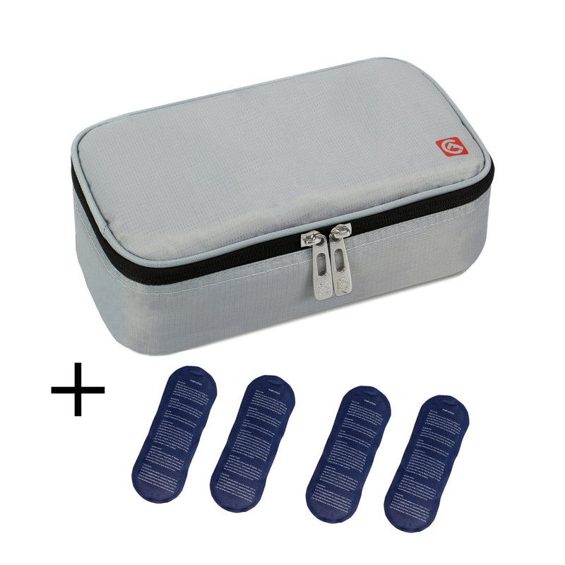 [Australia] - ALLCAMP diabetic bag cooler bag insulin bag for diabetes syringes, insulin injections and medication + 4 ice packs dark gray 
