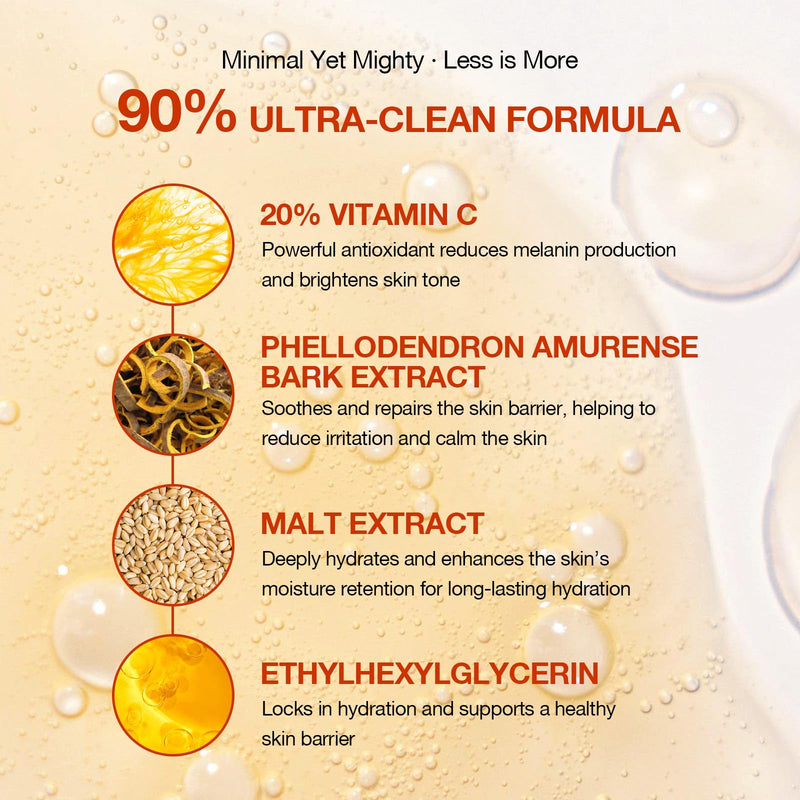 NEUTRIHERBS 20% Vitamin C Serum, Antioxidant Even Skin Tone-0.77 Fl Oz | Brighten & Anti-Aging & Boost Collagen, Revive Glow Dullness Uneven Skin, Nature Lightweight Skincare for Women and Men