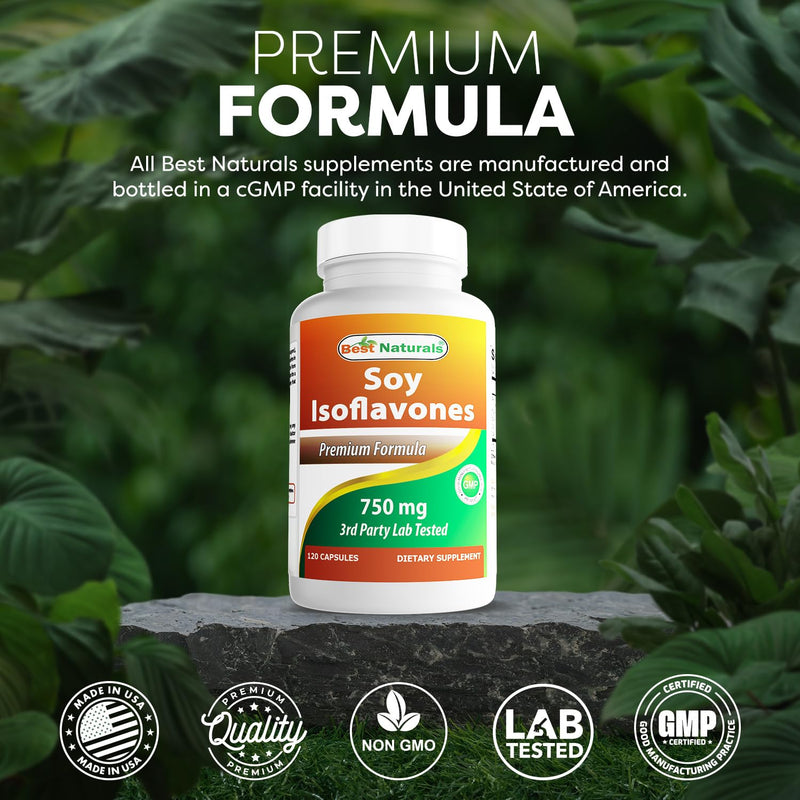 Best Naturals Soy Isoflavones 750 Mg 120 Capsules (120 Count (Pack of 3))
