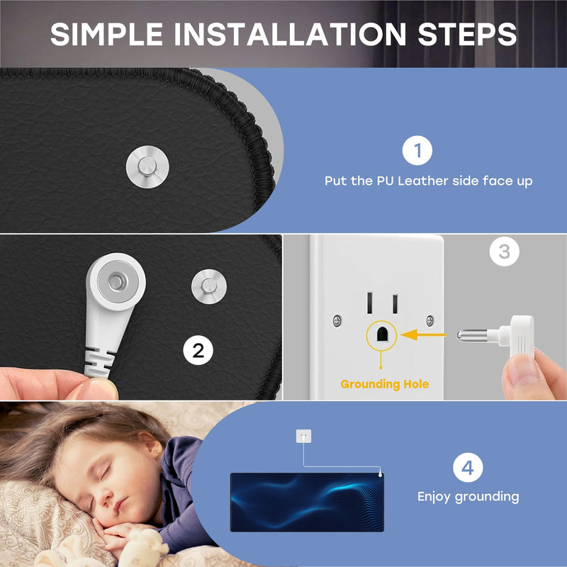 [Australia] - Grounding Mat for Desk, Grounded Mats for Sleep, Pain Relief, Stress Relief, Earth Connected Therapy. Grounding Pads with 15ft Cord, Indoor Grounded for Full Body Balance & Wellness Support(26.5x10in) 26x10 Inch 