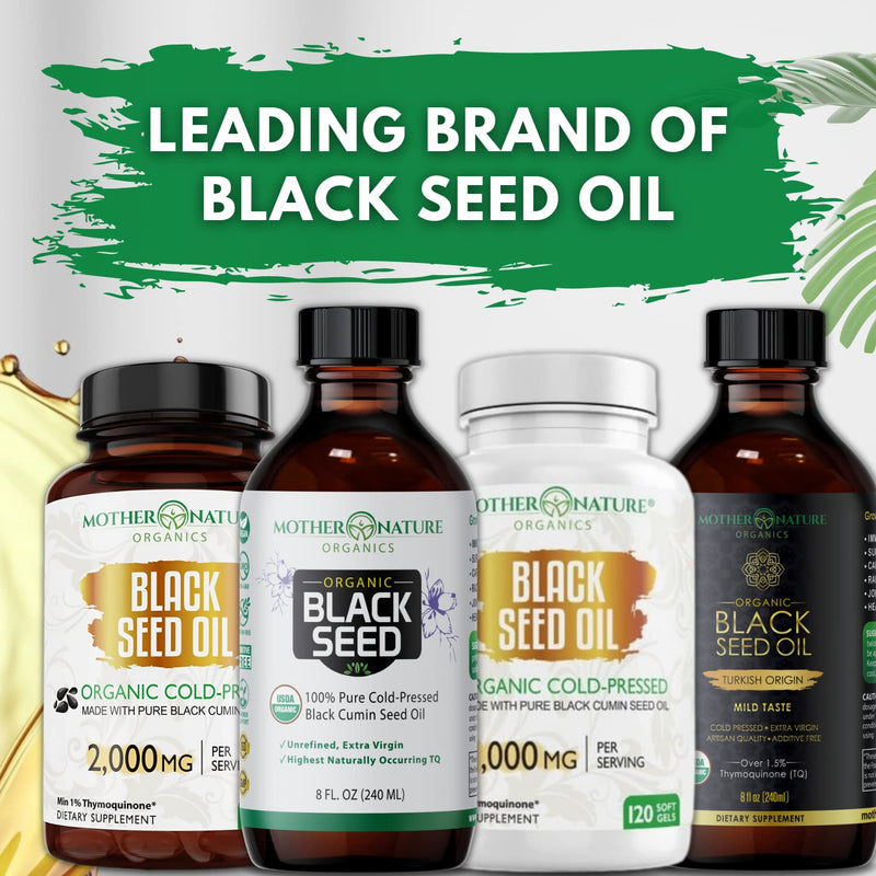 [Australia] - Organic Black Seed Oil 2000mg - 60 Softgel Capsules (Non-GMO) Premium Cold-Pressed Nigella Sativa - Black Cumin Seed Oil with Omega 3, 6, 9 - Darkest, Highest TQ Content… 