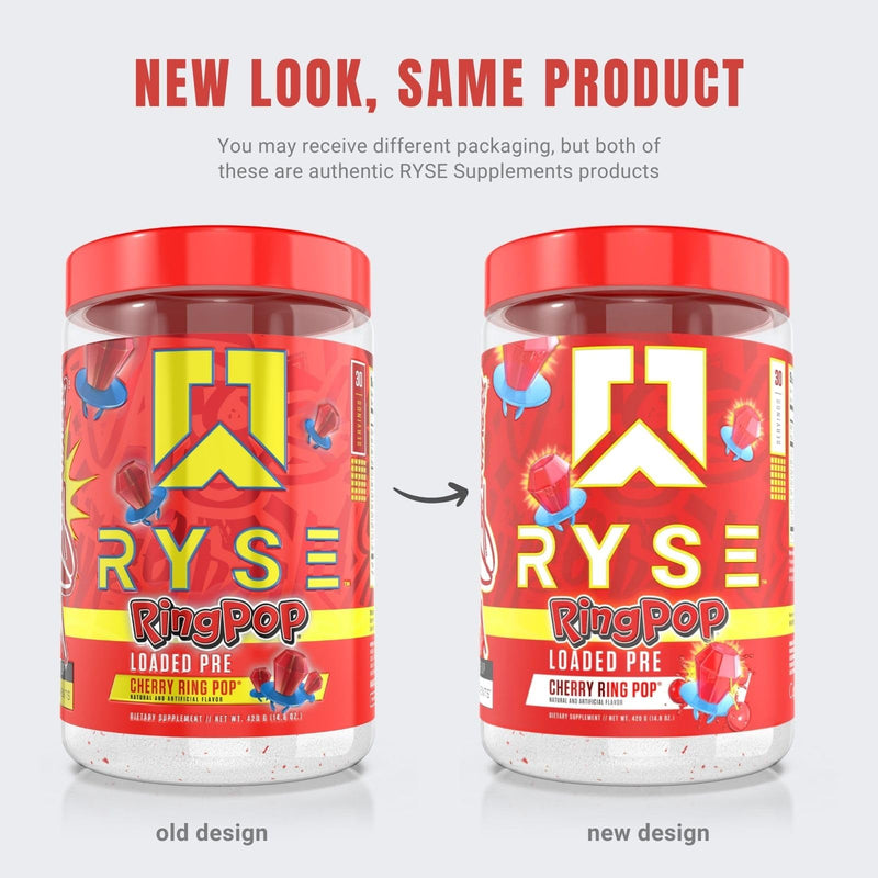 [Australia] - RYSE Up Supplements Loaded Pre Workout Powder Supplement for Men & Women | Pumps, Energy, Focus | Beta Alanine + Citrulline | 390mg Caffeine | 30 Servings (Cherry Ring Pop) Cherry Ring Pop 