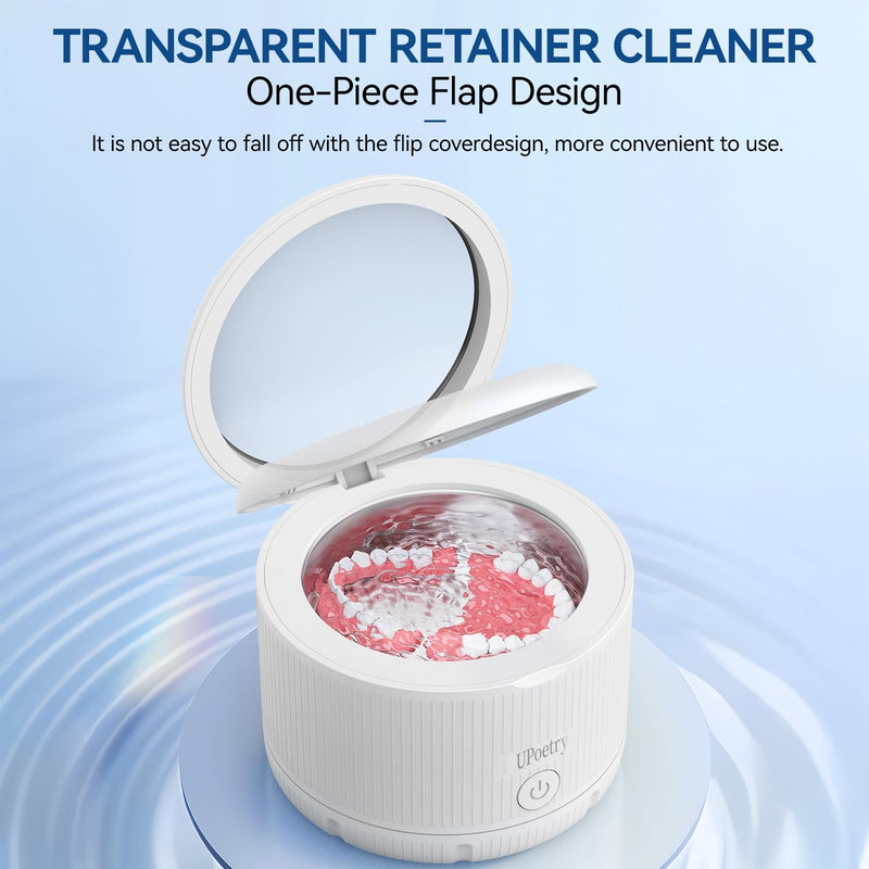 [Australia] - Retainer Cleaner Machine - Ultrasonic Retainer Cleaner, Dental Cleaning Pod for Braces, Dentures, Pacifiers, Mouth Guards, Jewelry & Toothbrush Heads, 150ml Portable Cleaning Machine 