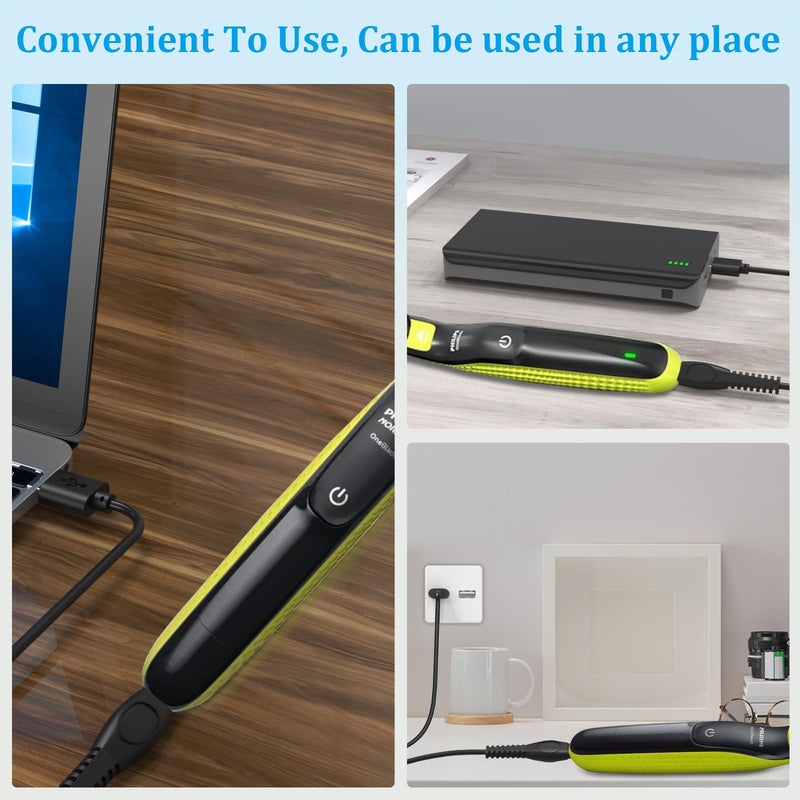 [Australia] - 5V Oneblade charging cable for Philips Norelco shaver One Blade 360 QP2724 QP2834 MG5910 MG7910 QP4530 QP4631, Beard trimmer power supply charger with cable 