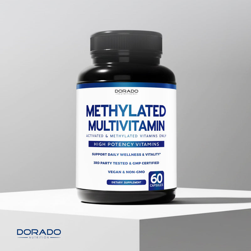 Methylated Multivitamin (Methylated and Activated Vitamins Only - Methylated B Complex with Trimethylglycine (TMG) and Methylfolate)(Non-GMO, Gluten Free MTHFR Supplement) - USA Made - 60 Capsules