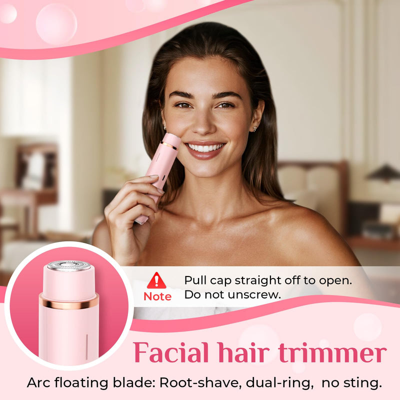 [Australia] - 2025 New 2-in-1 Electric Bikini Trimmer for Women - Dual Head Electric Razor,Waterproof Painless Bikini Shaver, Pubic Hair Trimmer for Private Area & Body Hair, Pink 