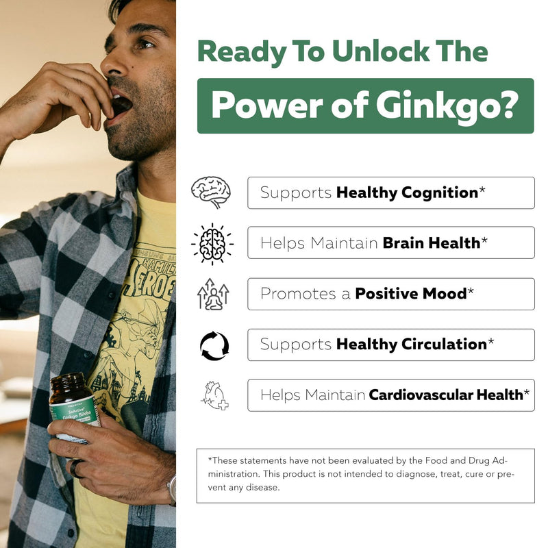 [Australia] - SoActive Ginkgo Biloba with GinkgoSelect¬Æ Phytosome | Clinically Studied Enhanced Absorption for Brain, Heart & Memory Support ‚Äì 180 mg ‚Äì Helps Maintain Circulation & Cognitive Health (60 Capsules) 