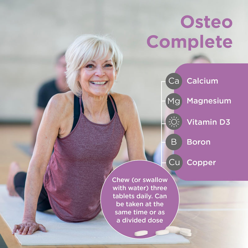 Healthspan Osteo Complete Bone Support | 240 Vanilla Chewable Tablets | Bone, Teeth & Muscle Health | with Vitamin D3, Zinc, Calcium, Magnesium, Boron & Copper | Vegetarian