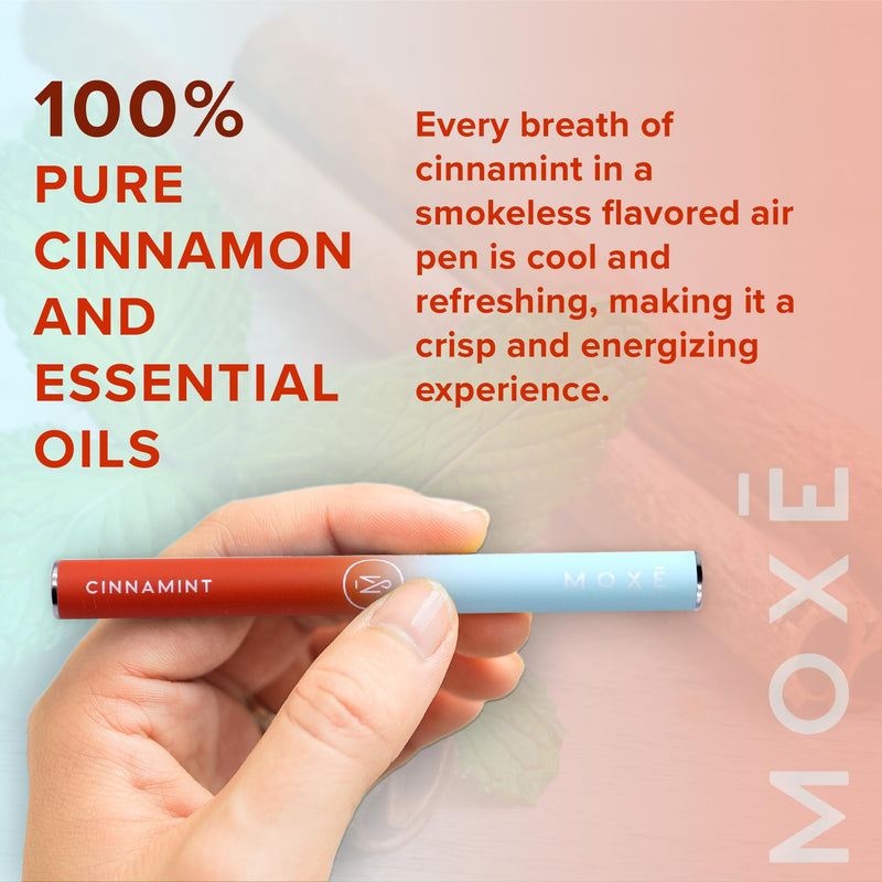 [Australia] - MOXE Natural Cinnamint Air Inhaler | Non Electric Long-Lasting Flavored Air Refreshing Support | Oral Fixation Cinnamon & Menthol Essential Oils, Craving Relief - 3 Pack 