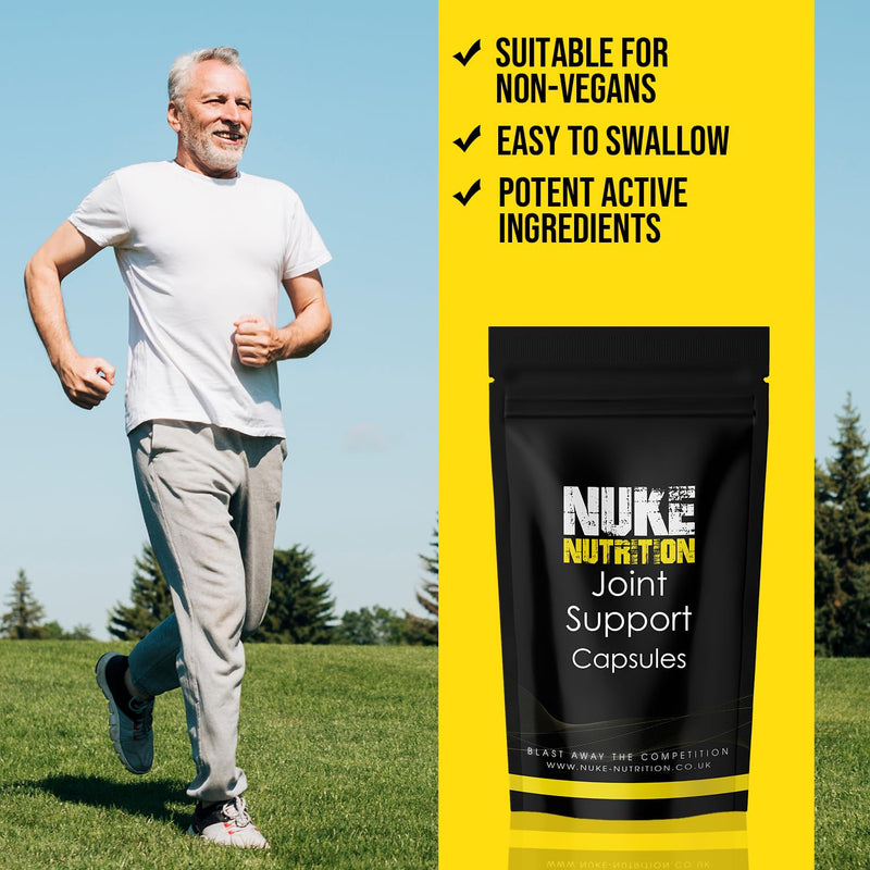 Nuke Nutrition High Strength Glucosamine with Chondroitin - Pure Joint Supplements Complex for Men & Women to Support Bones - 60 Capsules