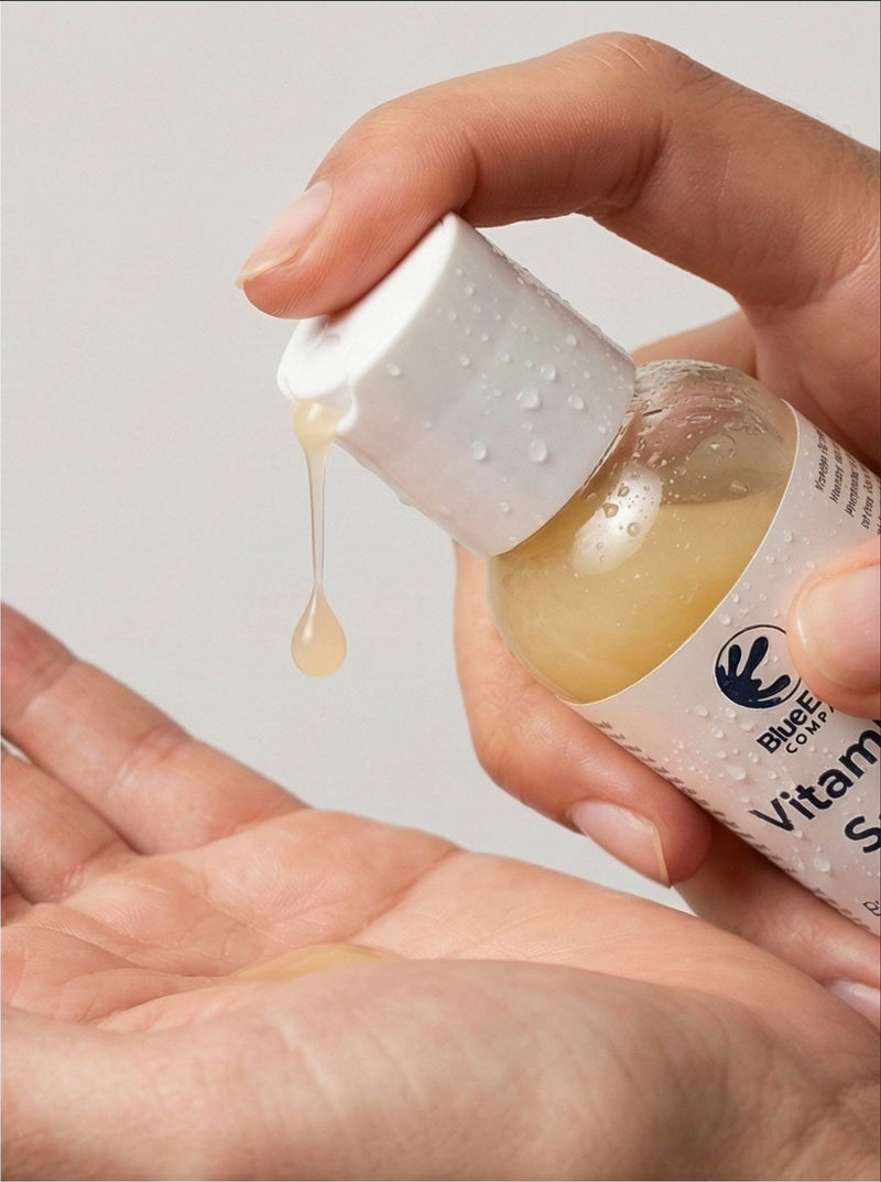 Vitamin C+ Serum for Sensitive Skin – With Sodium Ascorbyl Phosphate (SAP), MSM, Aloe, Centella, Hyaluronic – Brightens, Hydrates, Fades Dark Spots – Anti-Aging Face Serum – 2oz – BlueEarth Company