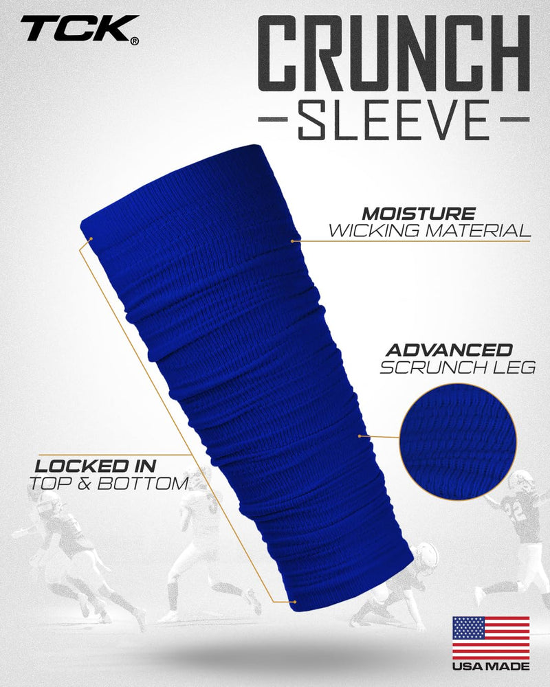 [Australia] - TCK Football Leg Sleeves, Pre-Scrunched Football Leg Sleeves for Youth Kids, Boys, Men, Moisture Wicking | Made in USA Medium Royal 