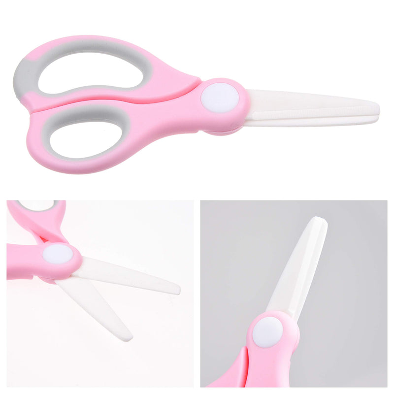 [Australia] - Kare & Kind Ceramic Baby Food Scissors - Pink - With Dust Cover and Storage Case - Cut Baby Food Easily - Ideal for Noodles, Meat, Chicken, Veggies and Fruits (Pink - 1 Pack) Pink - 1 Pack 