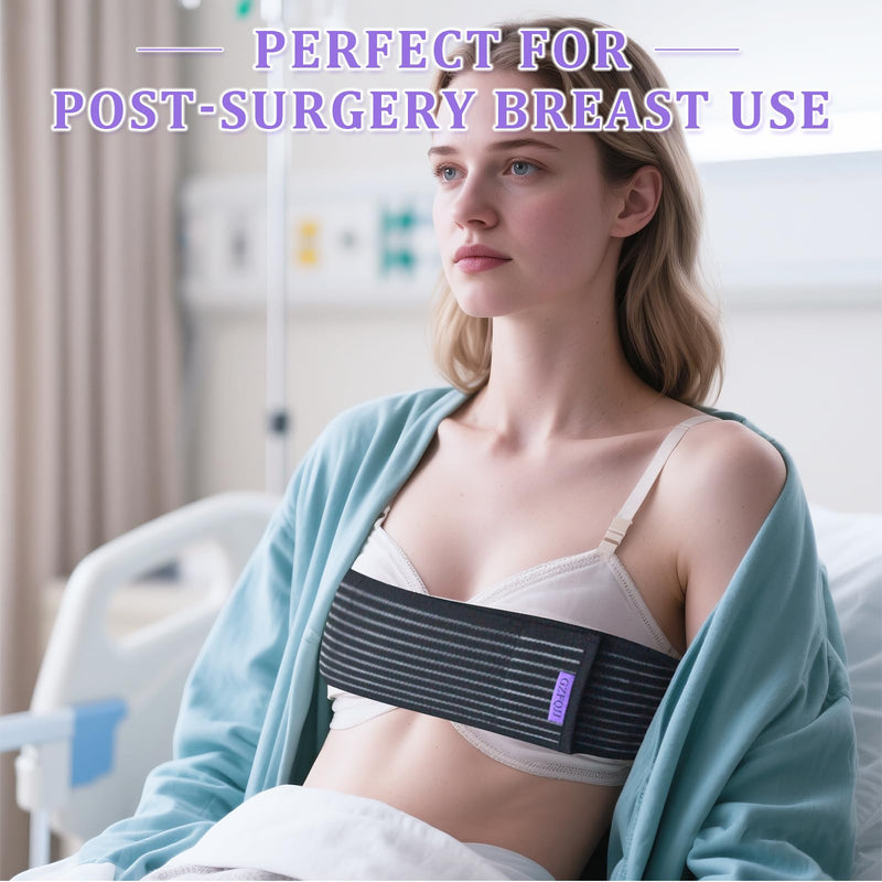 [Australia] - Breast Implant Stabilizer Band ÔºåPost Surgery Breast Band Chest Compression Wrap For Women ÔºåBreast Support Bandage ÔºåBreast Augmentation Band Bra Breast Reduction Recovery Supplies For Healing One Size Fits All (Black) Black 