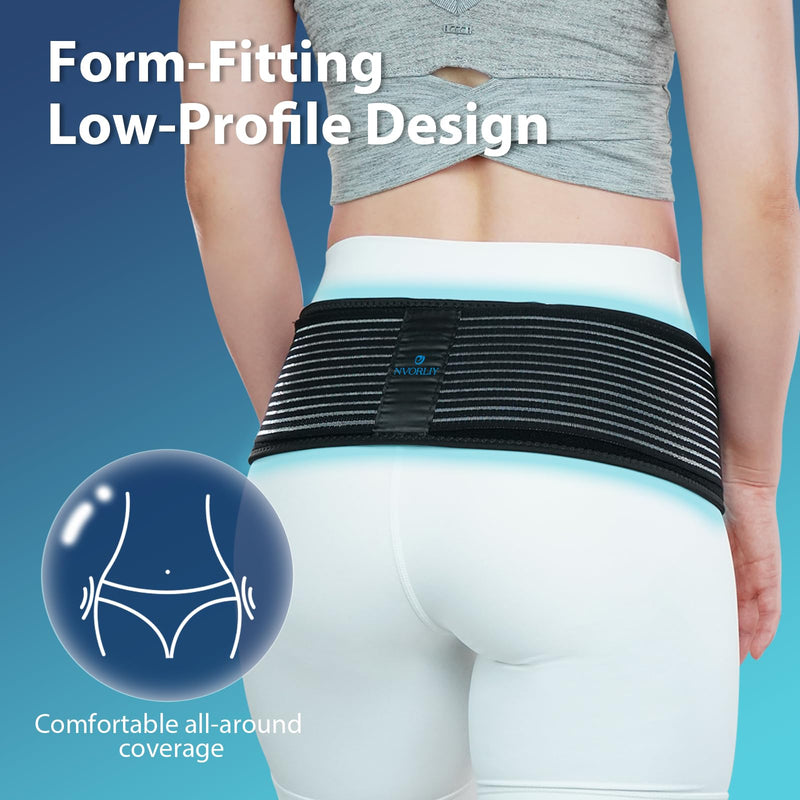 Nvorliy SI Joint Belt Plus Size Sacroiliac Brace Lumbar Lower Back Adjustable Compression Support Belly Band Stabilize Hip & Pelvic Relief Pain for Sciatic Nerve Fits Women and Men (2XL/3XL(50"-60")) 2XL/3XL(50"-60")