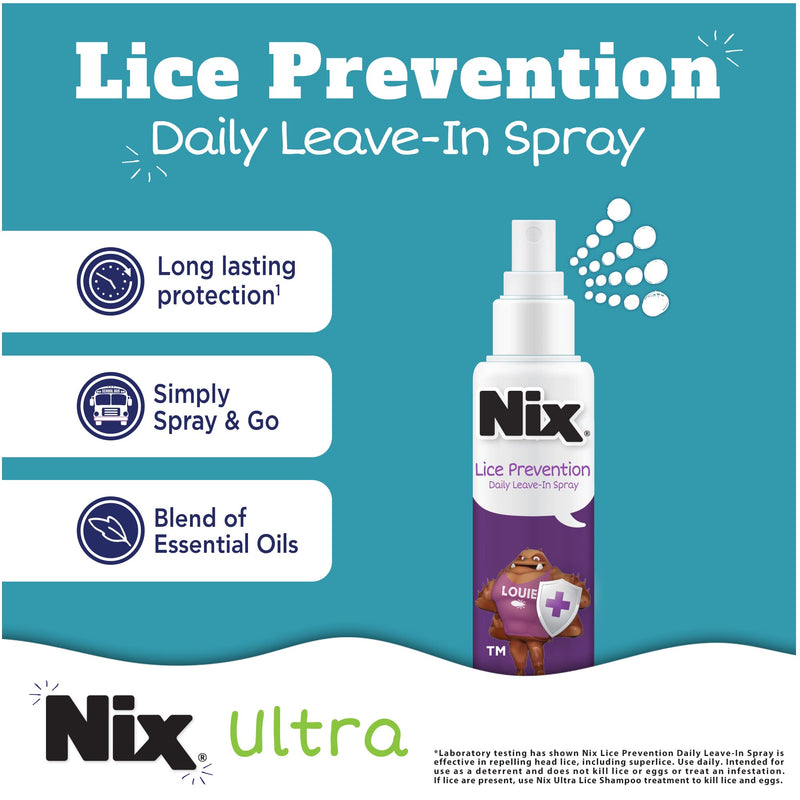 [Australia] - Nix Lice Treatment & Prevention Kit, All-in-One Shampoo, 4 fl oz, with Lice Removal Comb and Lice Prevention Daily Leave-in Spray, 6 fl oz 