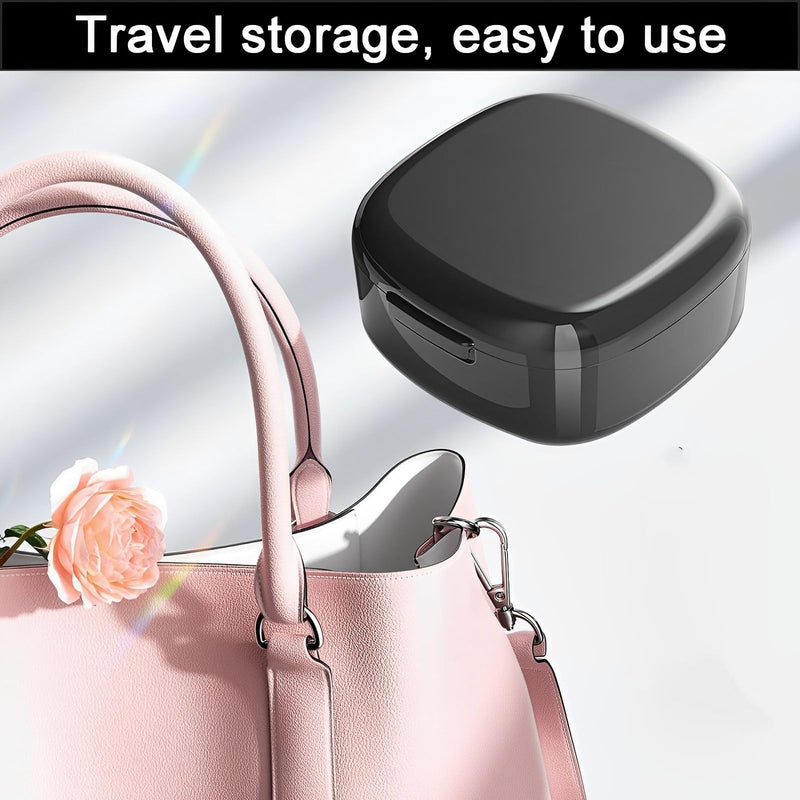 [Australia] - AHEJIOO Braces Box with Strainer, Denture Box with Bracket Extractor, Denture Box, Dental Splint Box, Braces Box, Double Layer Hollow Drain, Denture Box, for Holder, Cleaning Box 