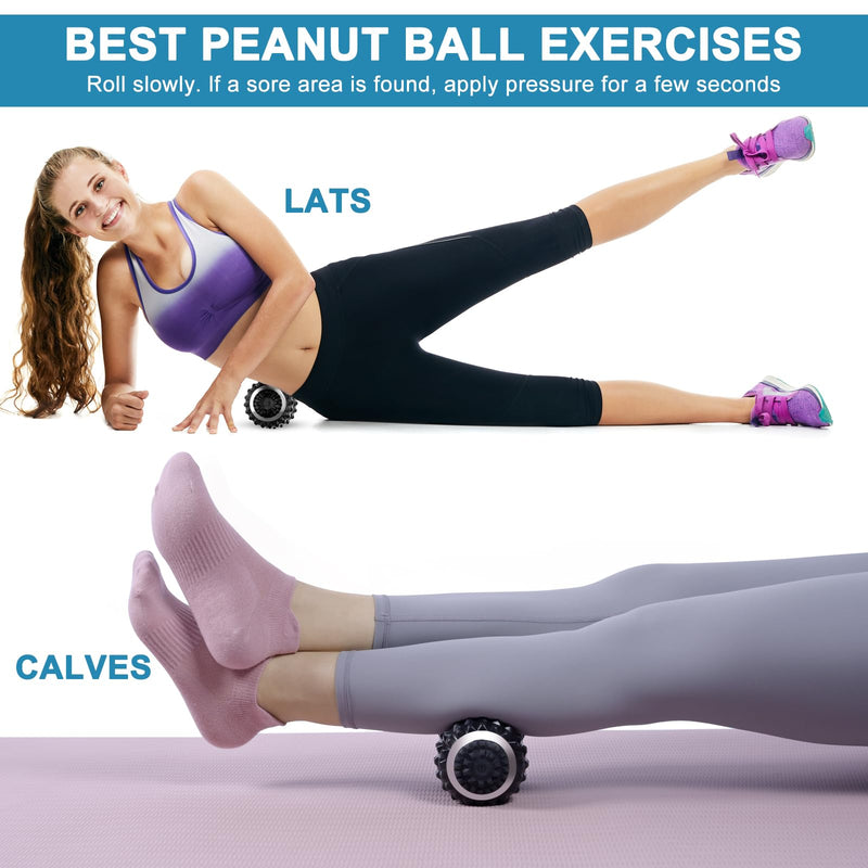 [Australia] - Uppye Vibrating Massage Ball for Pain Relif, Mobility Ball for Physical Therapy and Workout Recovery, Deep Tissue Myofascial Release Tools - Back, Shoulder (Peanut Head Vibrating Massage Ball Black) Peanut Head Vibrating Massage Ball Black 