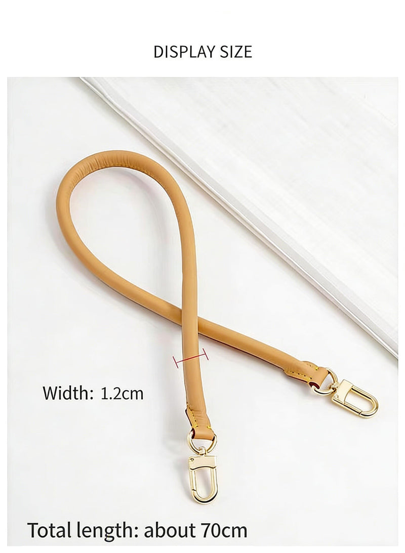 Genuine Vachetta Leather Shoulder Short Strap Replacement Fit for Graceful Damier or Speedy 25 30 35 Bag & Soft Speedy 30, Top Cowhide Leahter Bag Rolled Strap (Length:27.5in-Beeswax) BEESWAX