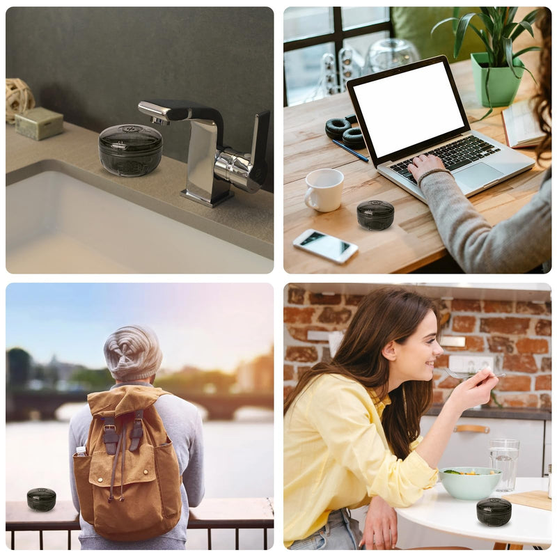 [Australia] - Retainer Cleaning Case,Portable No-Leak Denture Cup Case with Dentures Brush Kit, Travel Retainer Cases with Vent Holes for Clear Aligner,Mouth Guards,Night Guard,Dentures (Black) Black 