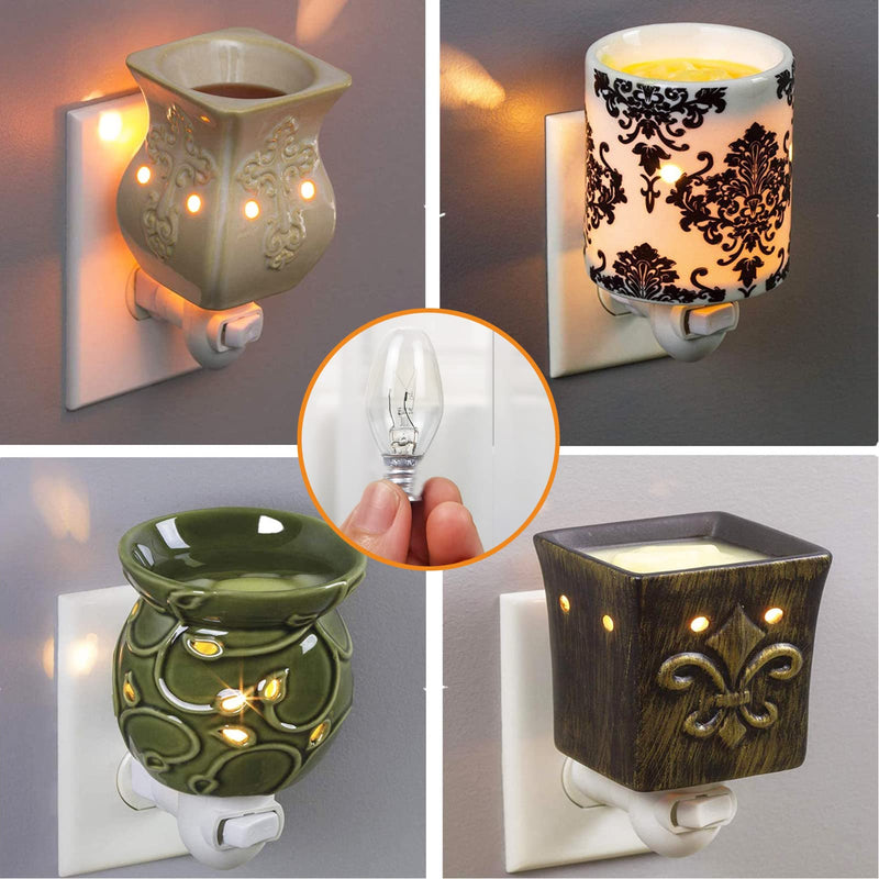 [Australia] - Salt Lamp Bulbs - 15 Watt Light Bulbs for Scentsy Wax Warmer - C7 Replacement Bulbs for Plug in Wax Diffuser- Warmwhite - Dimmable,15 Packs Salt Lamp Bulbs 15 Watt 