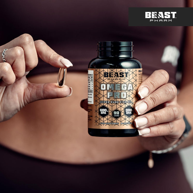 Beast Pharm Omega 3 Capsules High Strength 1000mg per Capsule - 90 Softgels, 3 Month Supply - Omega 3 Fish Oil Triple Strength Supplements 600mg EPA, 300mg DHA 90 count (Pack of 1)