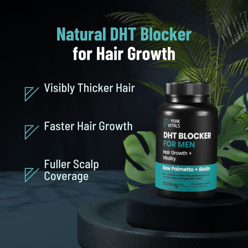 [Australia] - DHT Blocker for Men | Ultra Potent Hair Growth Formula | Saw Palmetto, Biotin, Pumpkin Seed, Herbal Extracts | Natural Hair Loss Supplements | Hair Regrowth Vitamins | Made in The USA | 90 Capsules 