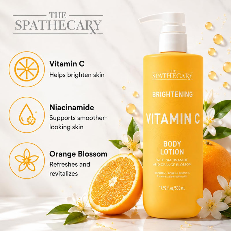 Vitamin C Body Lotion – Radiance Moisturizer with Niacinamide & Orange Blossom for Dull Dry Skin, Helps Tone & Smooth Skin Appearance, Daily Moisture & Skin Hydration Routine, 17.92 oz 17.92 Fl Oz (Pack of 1)