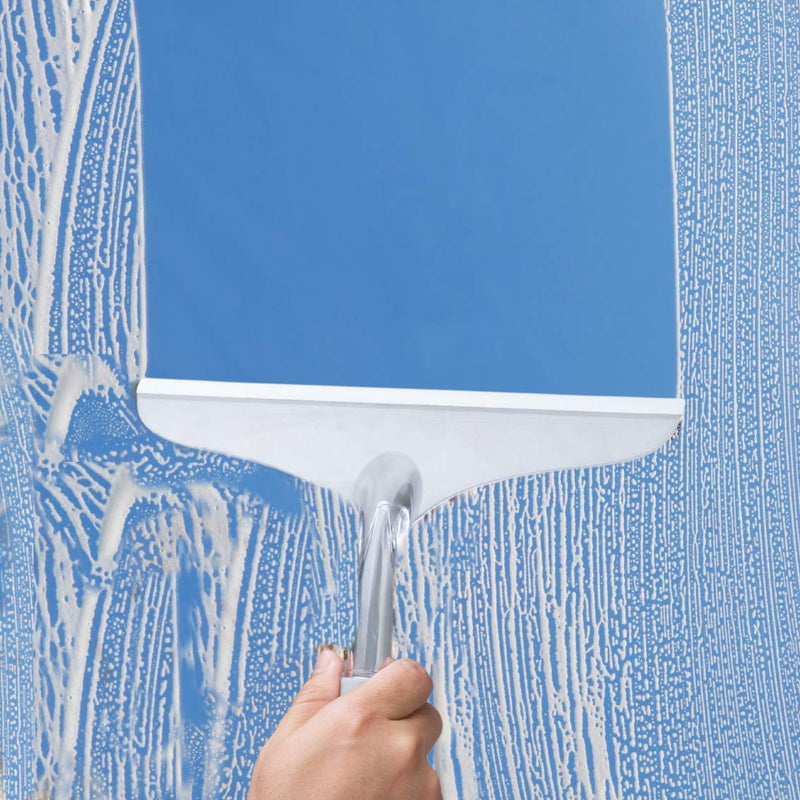 [Australia] - Shower Squeegee for Bathroom Shower Glass Doors, 10'' Rubber Window Cleaner Squeegee, Clear Plastic Car Windshield Cleaning Squeegee 