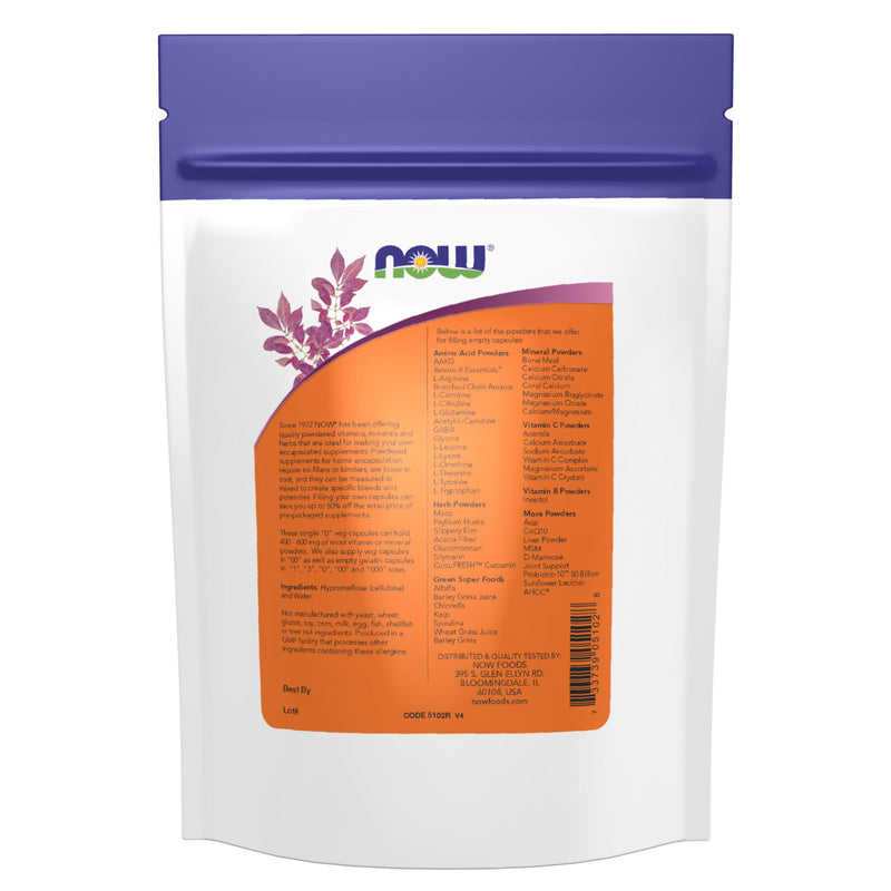 NOW Foods Supplements, Empty Vegetarian Capsules, Single "0", Filled by Weight, Non-GMO Project Verified, 300 Veg Capsules 300 Count (Pack of 1)