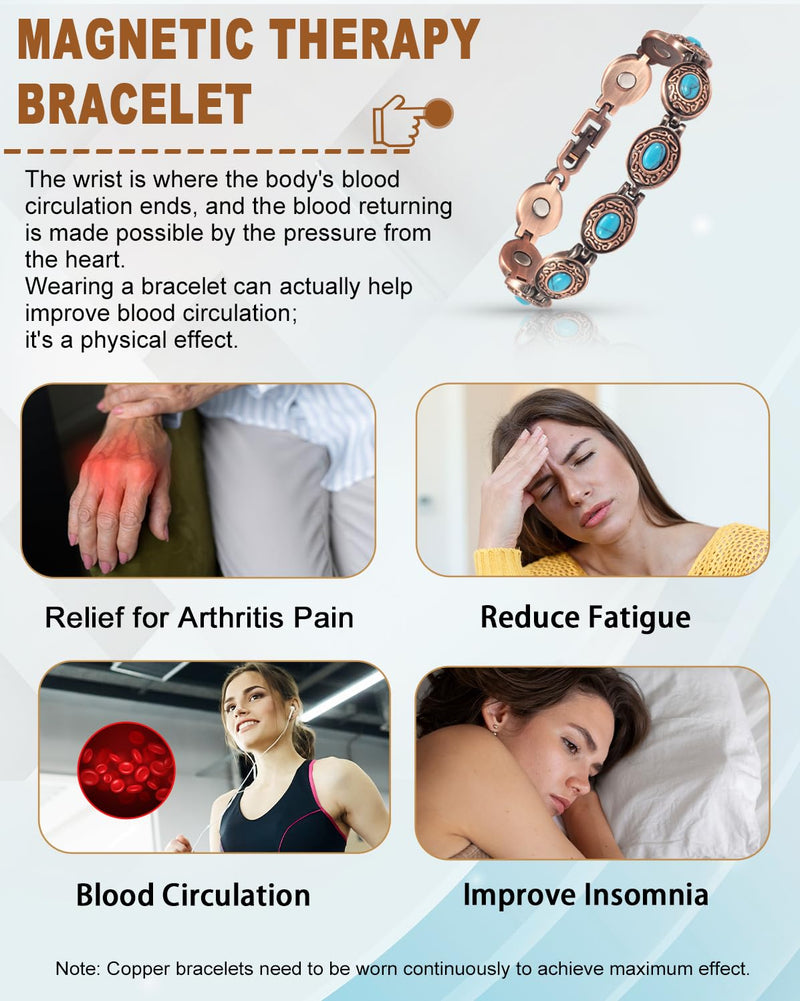 [Australia] - Copper Bracelet for Women, Magnetic Jewelry with Magnet 
