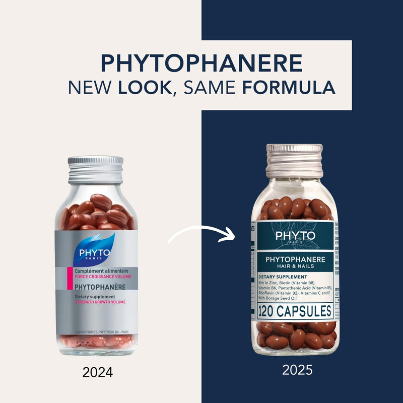 PHYTO Phytophanère Hair Growth Supplement for Women & Men - Biotin, Zinc & Vitamin B6 for Thicker, Stronger Hair & Nails - 120 Capsules, 2-Month Supply 120 Count (Pack of 1)