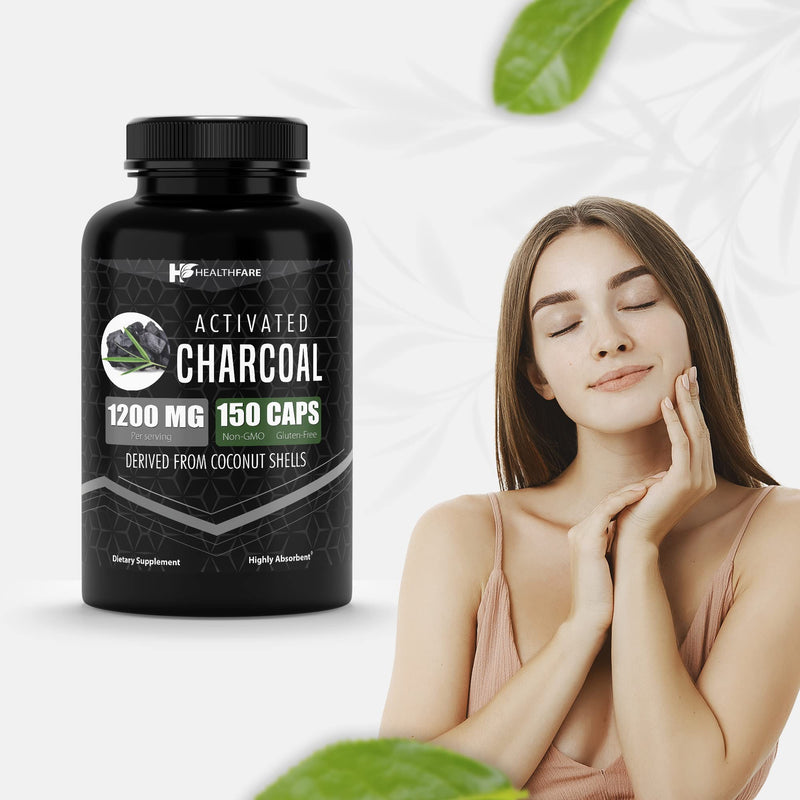 [Australia] - Activated Charcoal Capsules 1200mg | 150 Capsules | Derived from Coconut Shells | Highly Absorbent | Non-GMO | Made in The USA 1 