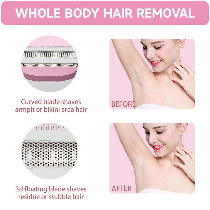 [Australia] - Electric Razors for Women, Bikini Trimmer 4 in 1 Lady Shaver, Wet/Dry Cordless Hair Remover for Nose Hair Face Eyebrow Arms Legs Armpit Underarm Pubic Area Electric Grooming Set LED Display 