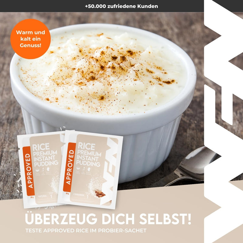 [Australia] - WFN Approved Rice Pudding - Natural - 30 g trial package - Instant rice pudding without additives - Produced & laboratory tested in Germany 