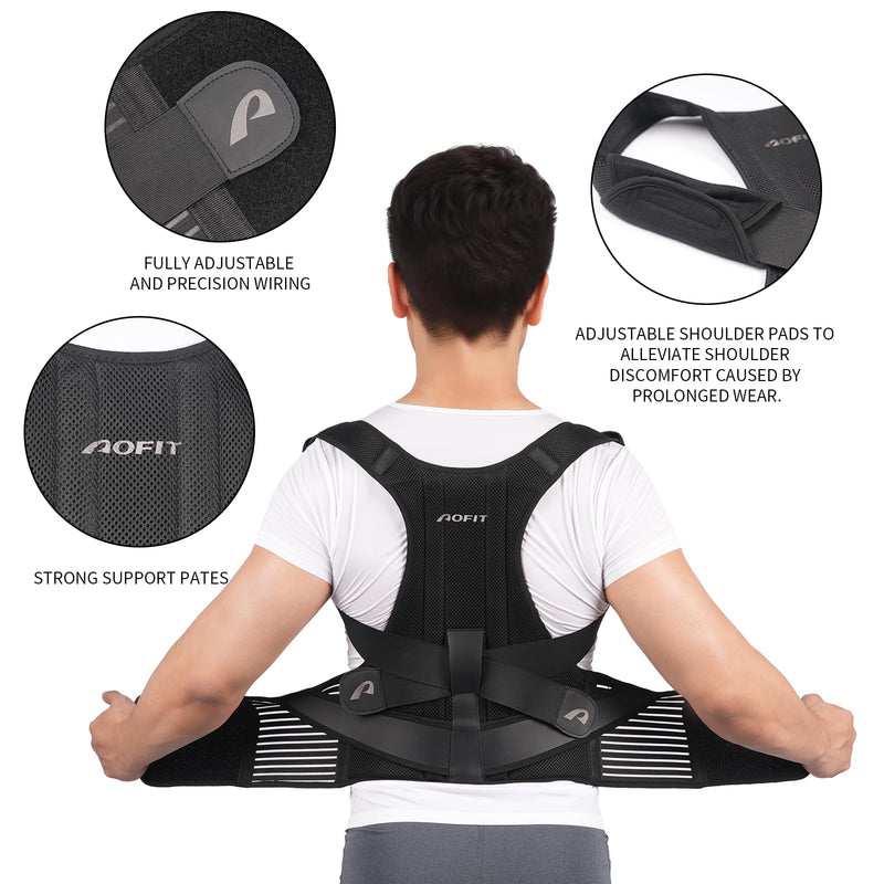 [Australia] - Back Brace Posture Corrector for Men and Women-Adjustable And Lightweight Improve Posture Back Brace for Upper and Lower Back Pain Relief-Scoliosis, Hunchback and Spine Correction Large 