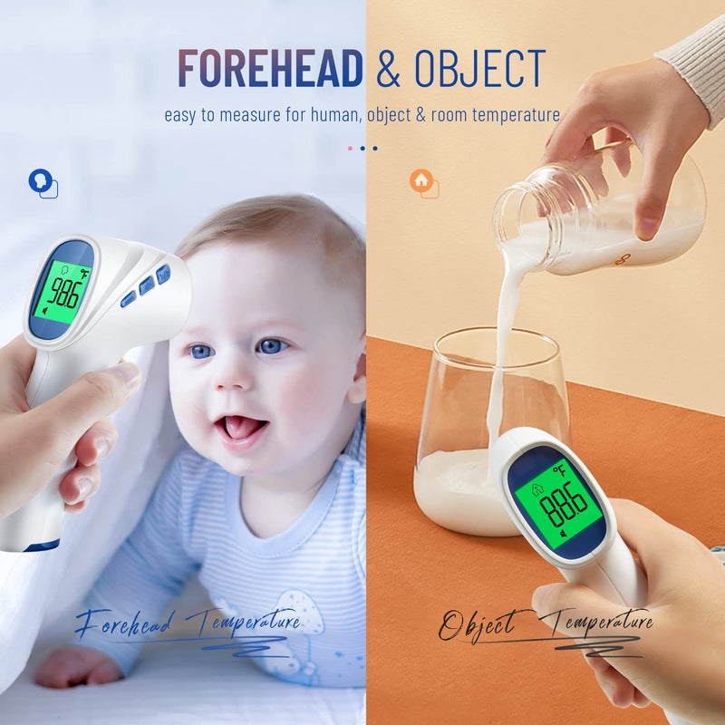 [Australia] - No-Touch Thermometer for Adults and Kids, Digital Thermometer with Fever Alarm, Fast Accurate Results, Easy for All Ages, Basal Thermometer White 