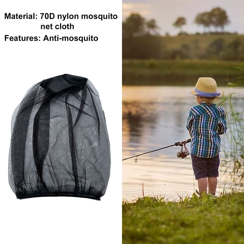 [Australia] - Hat with mosquito net, mosquito net hat, mosquito head net, fly net for face, mosquito hat head net, anti-mosquito bee bug insect, beekeeper protective hat, fly mask cap hat, mesh face protection, 2 pieces (black) 