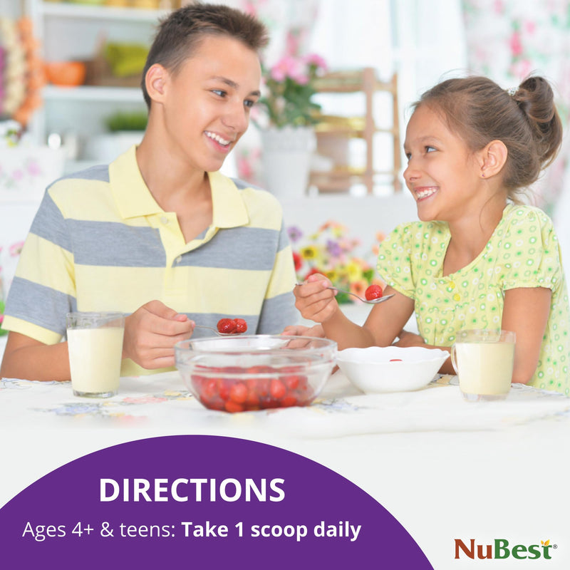 NuBest Tall Vanilla Plant-Based Protein Powder for Kids & Teens - Healthy & Immunity with Probiotics, Omega 3-6-9, Vitamin D3 + K2, Calcium & Vitamins - 10 Servings | 2 Week Supply 7.1 Ounce (Pack of 1)