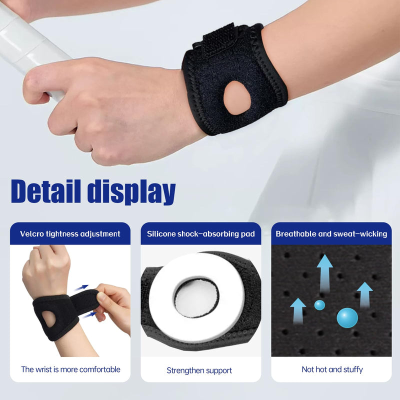 TFCC Wrist Brace for Ulnar Pain Relief & Wrist Wraps – Adjustable Wrist Wraps. Wrist Support with Shock-Absorbing Silicone Pad | Universal Black Brace for TFCC Tear, Tendonitis, RSI (Sports & Recoverys) (Black)