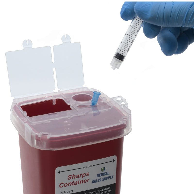 [Australia] - 1 Quart Size Sharps and Needle Container. Integrated Needle unwinder 