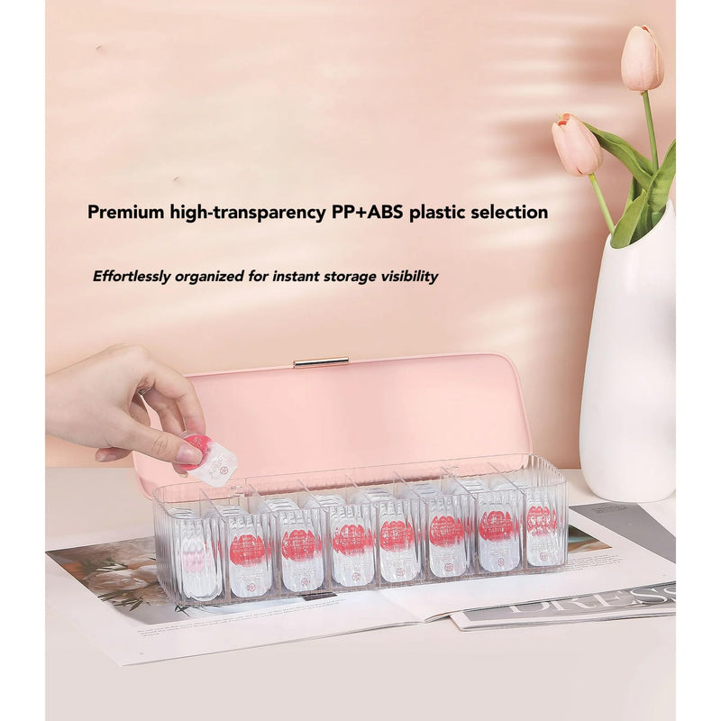 [Australia] - P-80 daily contact lens organizer with a Remover & a Tweezer, Disposable Contact Lens Dispenser, Clear Plastic Box for All Brands Daily Lens (White). WHITE 
