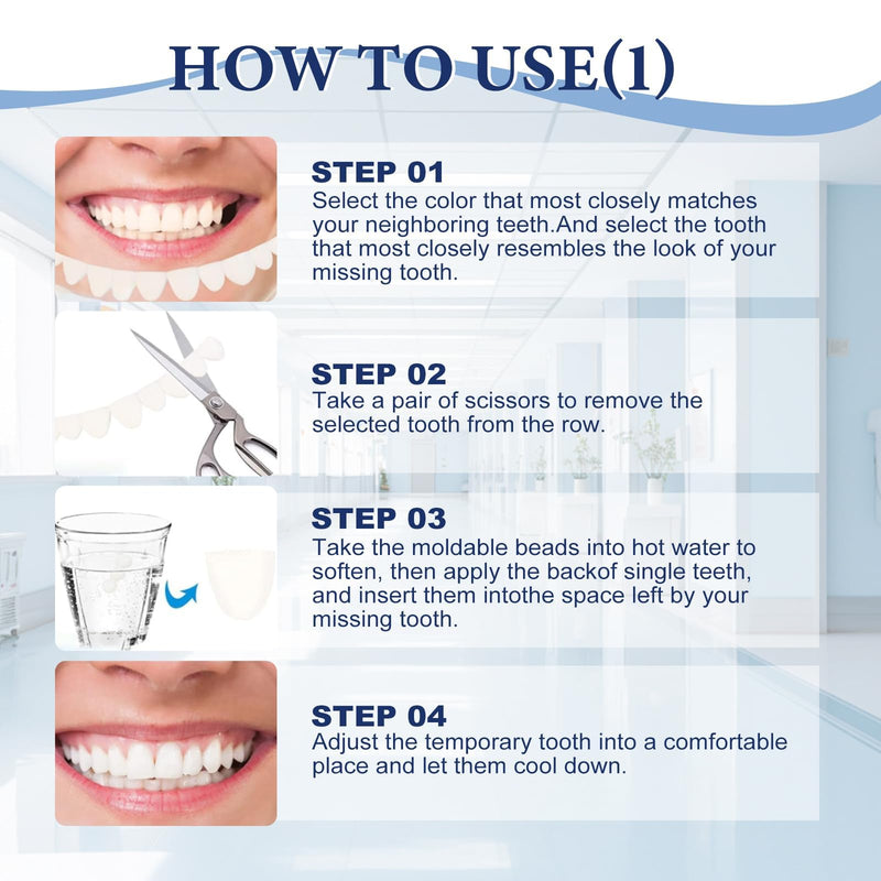 [Australia] - Tooth Repair KitÔºåTemporary Natural Shade for Filling The Gap, Moldable Thermal Beads Replacement Kit Replace The Missing or Broken Tooth-6PCS-T002 