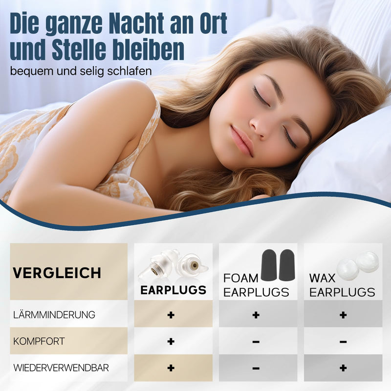 [Australia] - Naiicute ear plugs for sleep, 2 pairs, hearing protection ear plugs against snoring, ear plugs, noise reduction, noise canceling, silicone sleep ear plugs for sleeping, working, traveling, adults, children, 12+, black and gold 