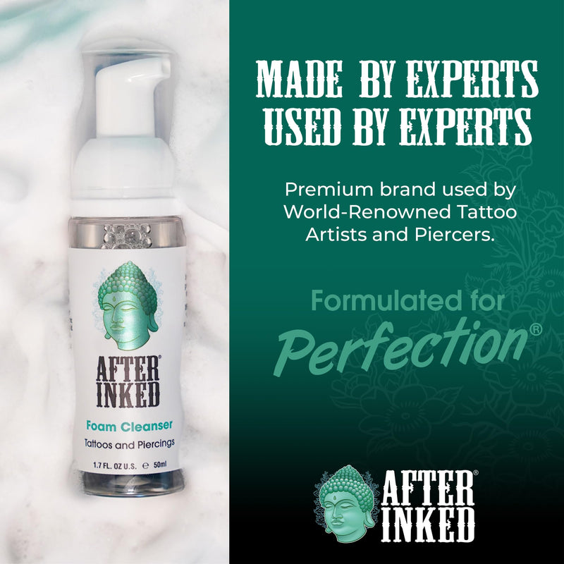 [Australia] - After Inked Tattoo & Piercing Aftercare Foam Cleanser - Quality Wash Soap Cleanser for Tattoos, Body Modifications and Piercings including Ear, Nose and Belly Button Foam Bottle, 1.7 oz 1.7 Fl Oz (Pack of 1) 