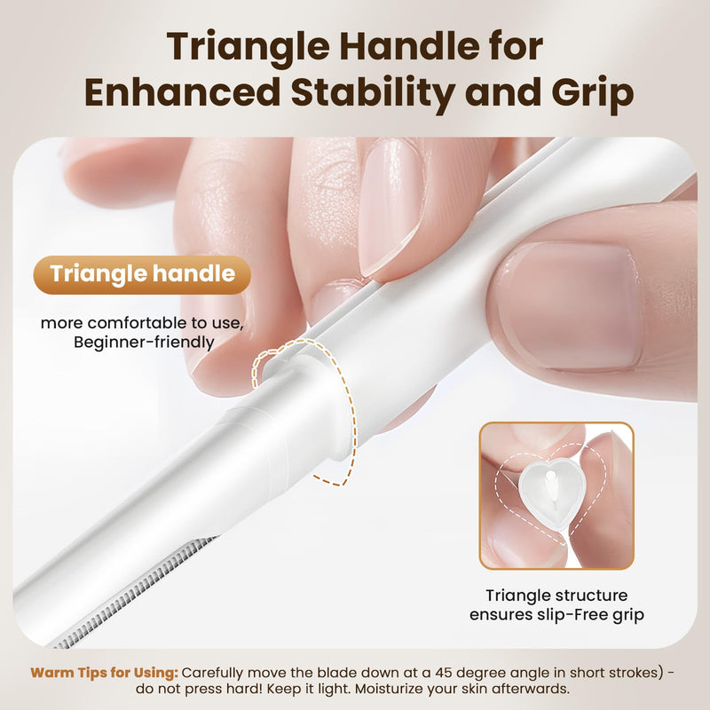 [Australia] - Dermaplaning Tool for Face Eyebrow Razor, Includes 2 Dual End Razors and 20 Blade Refills Exfoliating Face Razors for Women Facial Razor for Peach Fuzz and Eyebrow Starter Kit 